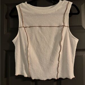 White and Tan Tank Top